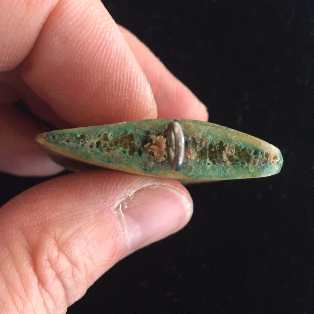 Antique miniature Oil Painting On bone Pendant - Picture 3 of 8